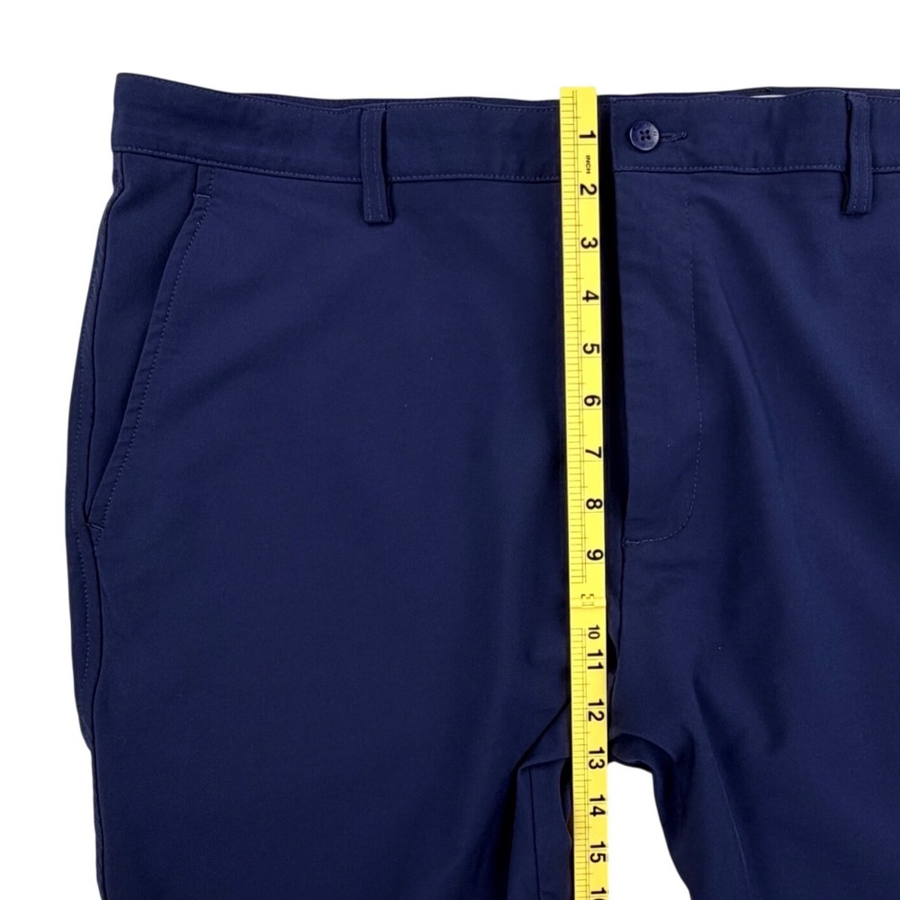 FJ FootJoy Performance Golf Shorts Men 40 Navy Blue Spandex Stretch Chino 8" - Picture 10 of 11